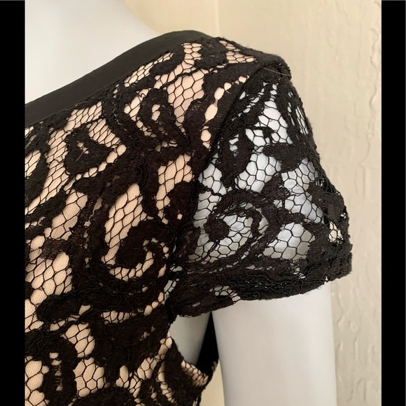 MSK Black Lace Dress Scoop Neck Little Black Dress LBD Party Size 10 - Picture 11 of 15